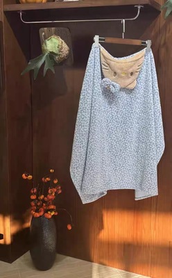 现货儿童浴巾黑皮豹纹KT凯蒂猫卡通男宝女宝超软珊瑚绒小斗篷浴巾