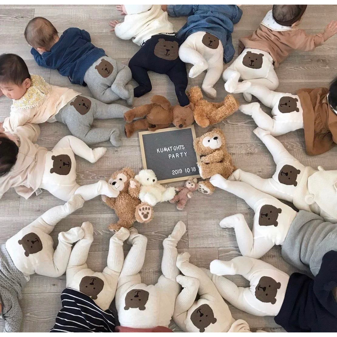 ins风大PP屁熊高弹力打底裤新生儿男宝女宝连裤袜