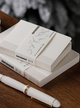 PAPERIDEAS文库本笔记本裸背本A5方格本页码点阵本适用于HOBO内芯