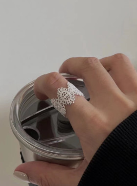 蕾丝戒指女小众设计纯银高级感