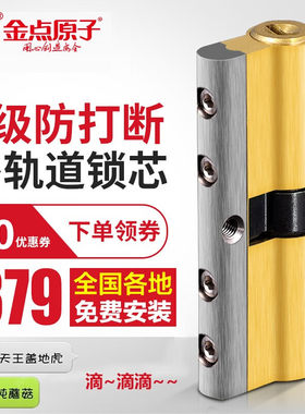 金点原子多轨道锁芯防打断边柱防盗门锁芯七彩双面36叶片C级锁DYB