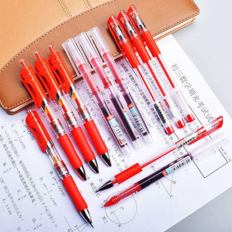 红色按动中性笔学生红笔按压式0.5水笔老师专用签字笔教师批作业,文具电教/文化用品/商务用品,中性笔,淘宝优惠券,粉丝福利购,淘宝优惠卷