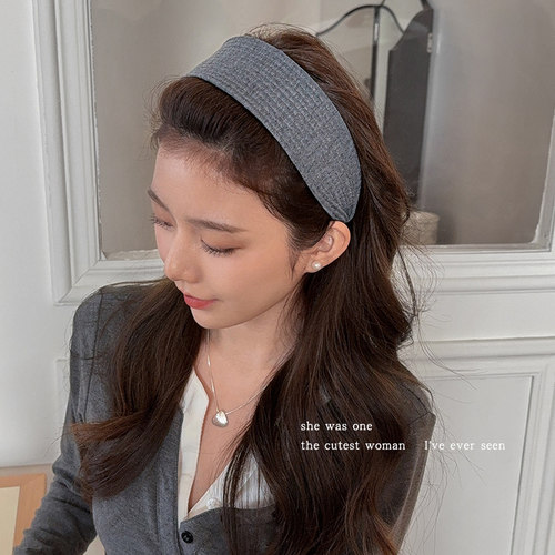 易梦玲同款宽边针织布艺发箍女
