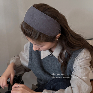 韩国纯色宽边发箍女款 高颅顶洗脸防滑头箍压发束发带发捆发卡头饰