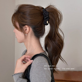 缎面高马尾褶皱香蕉夹发夹女后脑勺盘发抓夹竖夹百搭鲨鱼夹子发饰