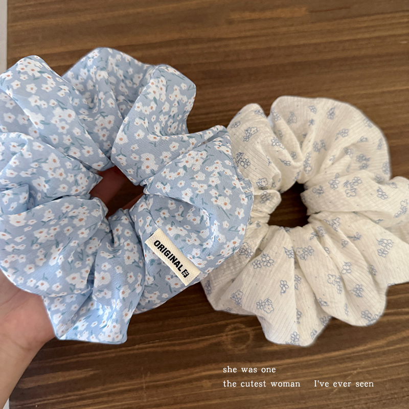森系小碎花布艺大肠发圈女高级感皮筋扎头发绳头花丸子头马尾头绳