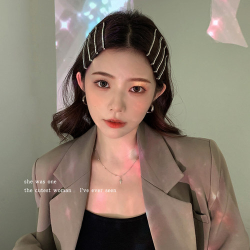 Jennie水钻一字发卡碎发夹