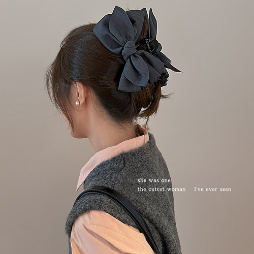 韩系蝴蝶结发夹女后脑勺秋冬抓夹