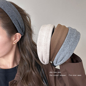 秋冬绒面宽边发箍女2025新款 日常外戴发卡高颅顶头箍洗脸压发头饰