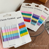 元 气少女彩色一字夹碎发夹可爱侧边刘海夹甜美发夹头饰品发卡bb夹