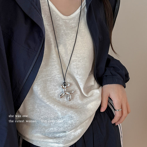 王嘉尔同款潮牌气球狗项链