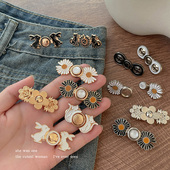 收腰对扣牛仔裤 腰收紧神器裤 子大小调节扣固定衣服设计感小众别针