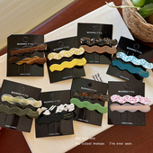 时尚 百搭醋酸波浪发夹女新款 侧边刘海夹对夹前额碎发夹小发卡发饰