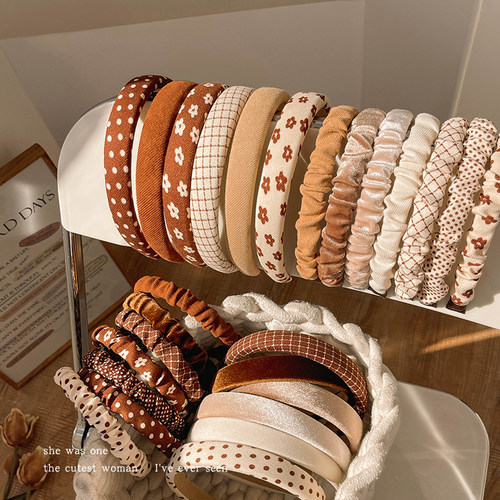 秋冬美拉德褶皱高颅顶发箍