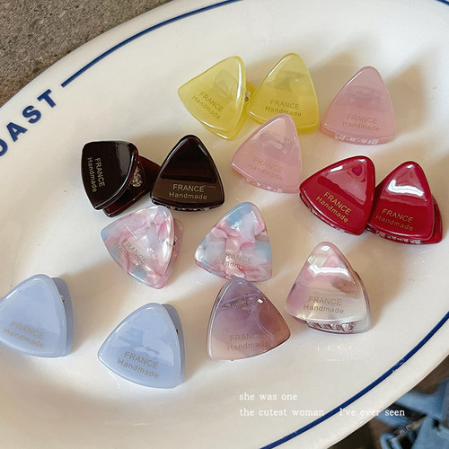 甜美可爱醋酸三角形小抓夹女气质