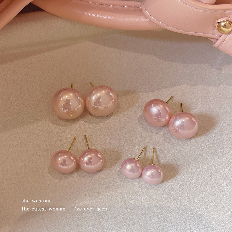 粉色馒头人造珍珠耳钉小众设计女2025新款高级感耳饰秋冬独特耳环,饰品/流行首饰/时尚饰品新,耳钉,淘宝优惠券,粉丝福利购,淘宝优惠卷
