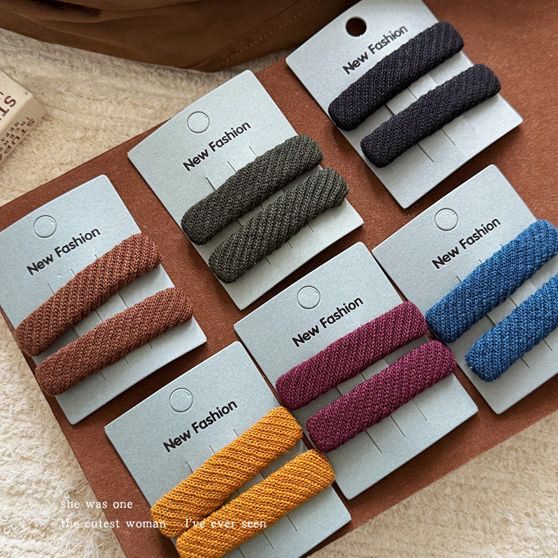 韩版斜纹布艺发夹前额刘海碎发夹