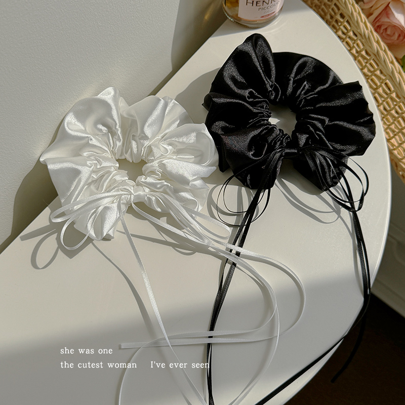 芭蕾风缎面丝带蝴蝶结大肠发圈女