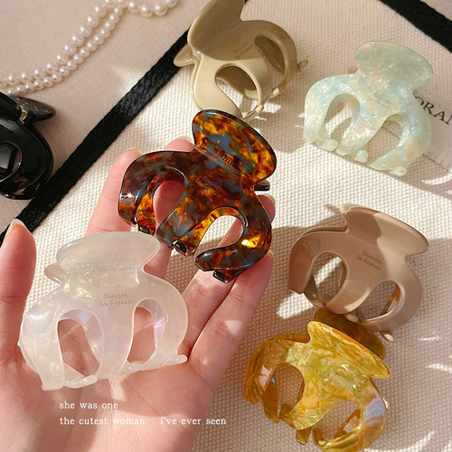 后脑勺半扎发夹头饰品鲨鱼夹子