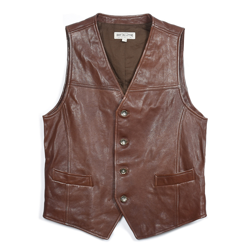 修身秋季单排扣背心皮马甲休闲