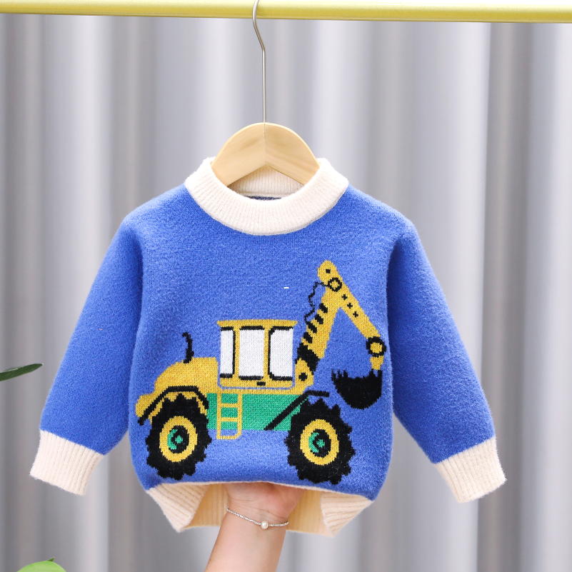 男童毛衣韩国绒2025新款宝宝线衣洋气加绒加厚儿童打底针织衫男孩