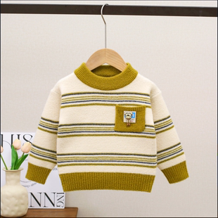 儿童毛衣男童加厚洋气新款针织衫2025秋冬爆款中小童加绒加厚毛衣