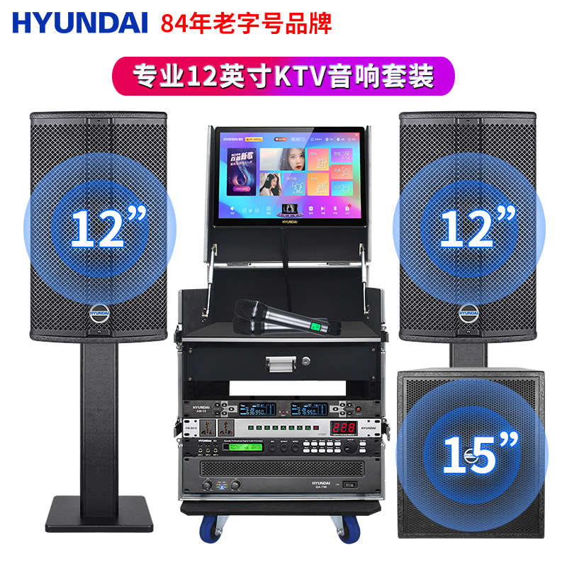 现代家庭KTV音响套装全套点歌机卡拉OK唱歌机家用K歌影院专业设备