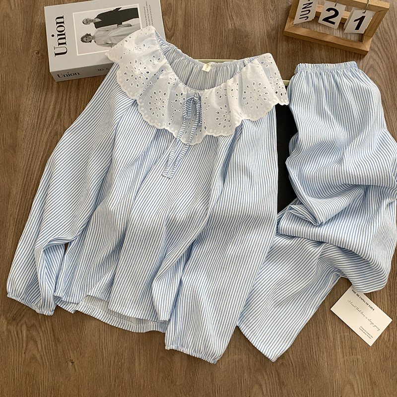 春秋云朵棉娃娃领甜美家居服套装