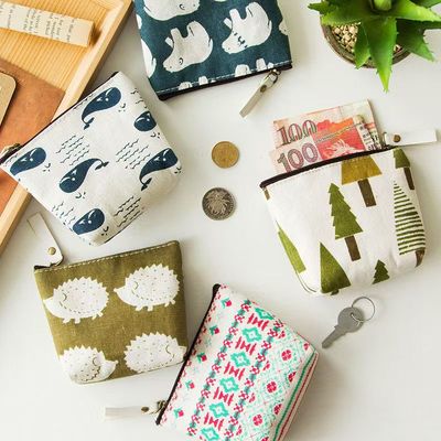 零钱包ins少女迷你可爱布艺帆布小钱包学生随身钥匙包短款硬币包