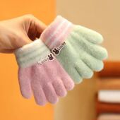 卡通可爱宝宝手套冬季 5岁防寒保暖加厚男女通用骑车写字防冻手