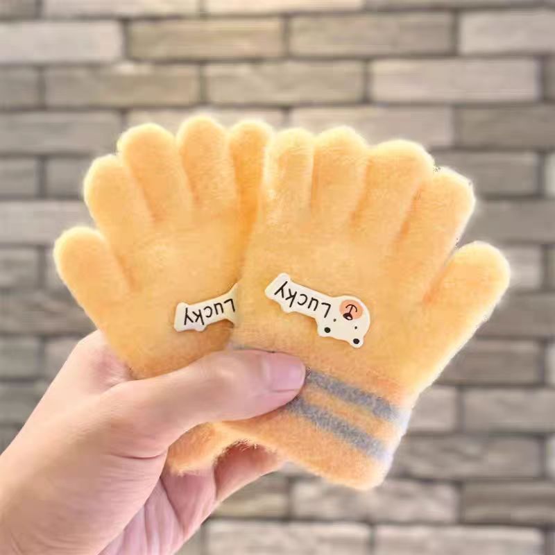 儿童手套五指保暖加厚