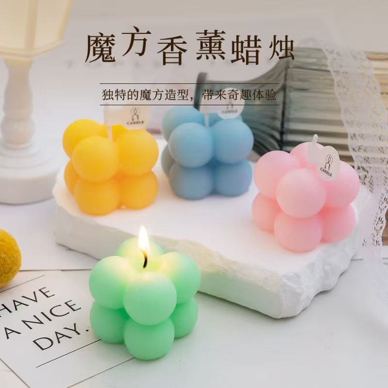 ins网红豆乳香薰蜡烛diy摆件拍照居家香氛蜡烛大豆蜡拍摄伴手礼物