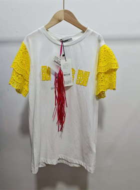 意大利潮牌童装msgm重工刺绣精美女童短袖T恤VGEEC5305B-1199