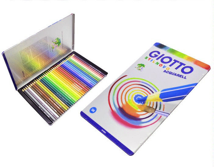 意大利 giotto奇乐12 24色水溶彩色铅笔儿童环保涂色美术课包邮