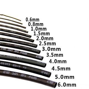 0.6mm套管 一米发货优质热缩管黑色直径1