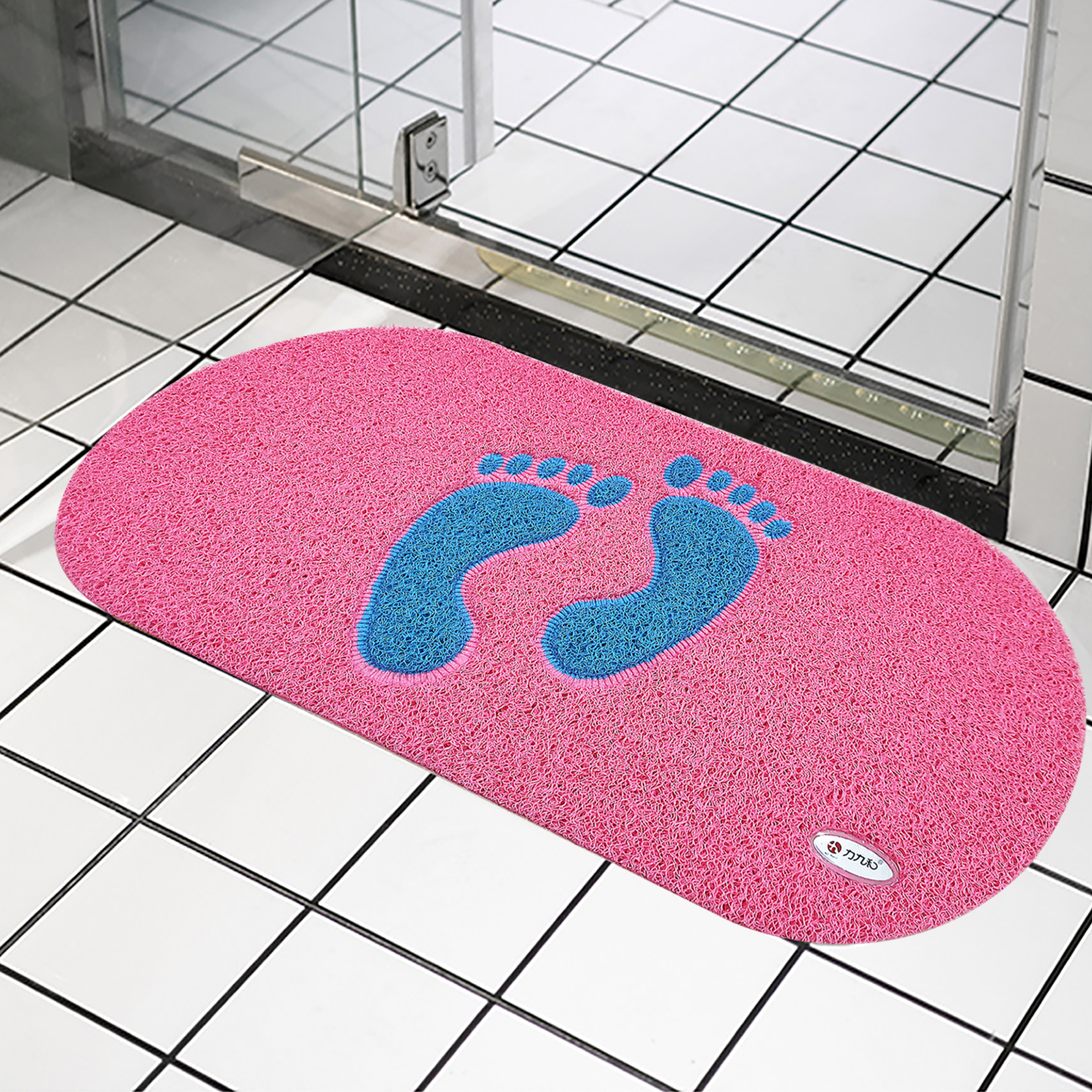 力九和环保简约卡通丝圈浴室地垫