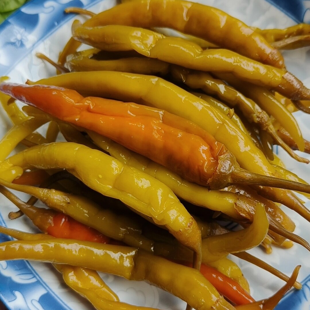 湖南祁东农家老坛腌酸辣椒脆辣椒带把坛子泡椒豆角泡菜咸菜开胃菜
