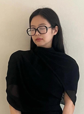 Jennie黑框眼镜金智妮同款GM大框男BECA小脸显瘦防蓝光素颜眼镜女