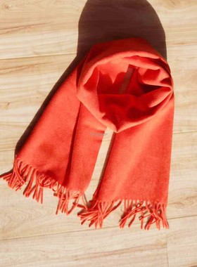 NASE精选雅致款 欧单经典CASHMERE纹细致短绒面纯 羊绒斜围巾