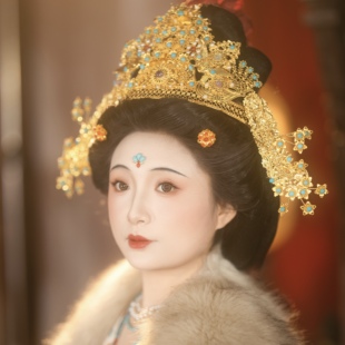 【霜翎阁】锦绣芳华唐风冠汉服发簪套装饰品县主同款花树冠多宝钗