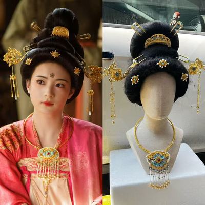 【霜翎阁】锦绣芳华唐风汉服发簪套装饰品县主同款项圈锁｛幼薇｝