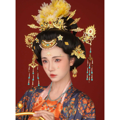 【霜翎阁】供养人唐风汉服壁画复原发簪插梳全套装配饰品｛小蛮｝