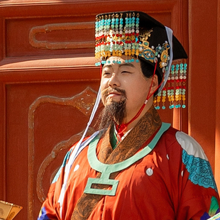 【霜翎阁】永乐宫壁画神仙男套装汉服冕旒冠配饰{南极长生大帝}