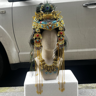 【霜翎阁】汉服唐风异域风孔雀羽毛发插梳簪子套装配饰品{胡旋}