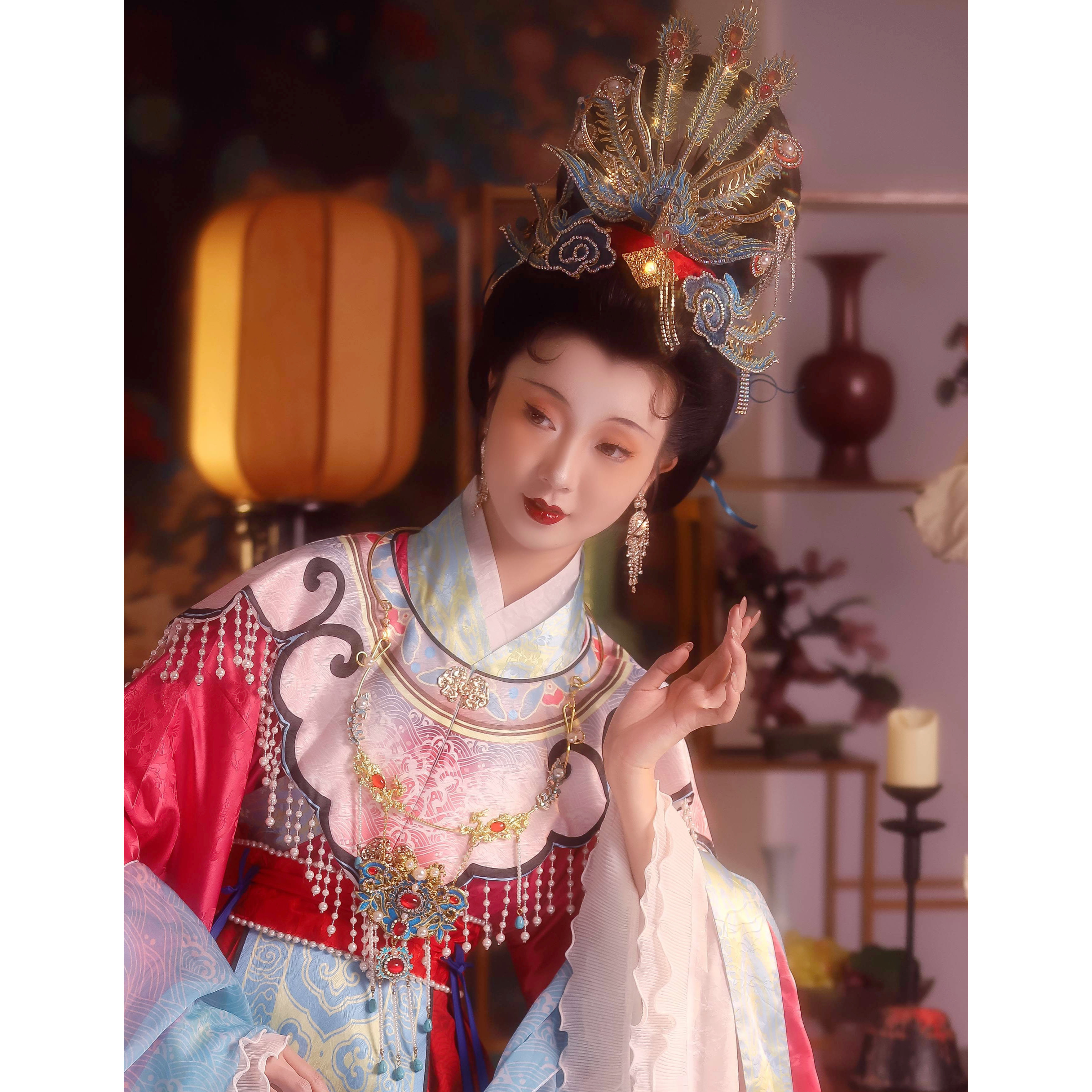 【霜翎阁】神仙仕女图绢人年画发全套装偏正凤汉服配饰品｛姮娥｝图片