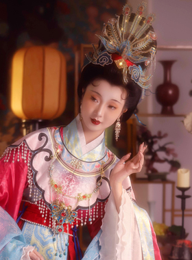 【霜翎阁】神仙仕女图绢人年画发全套装偏正凤汉服配饰品｛姮娥｝