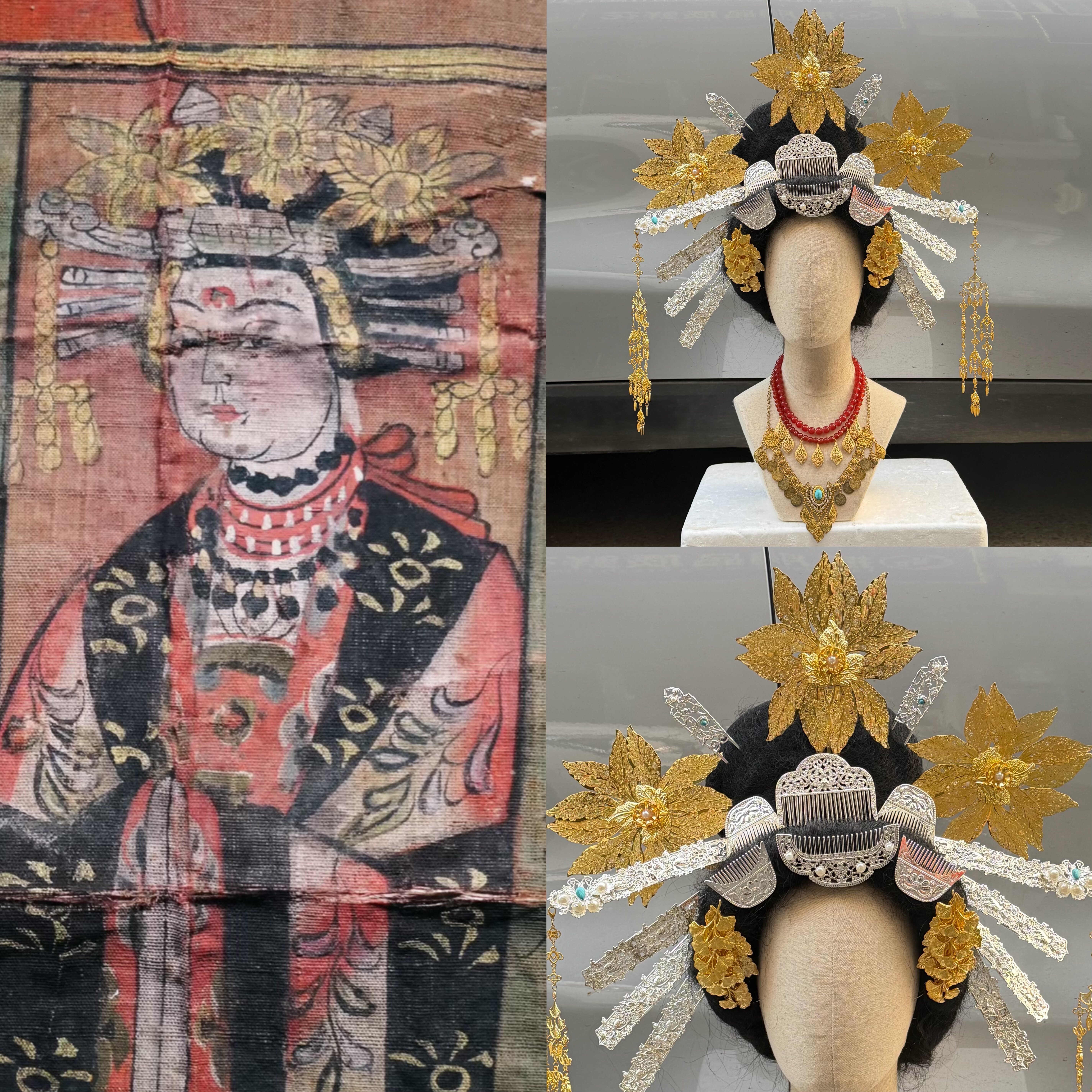 【霜翎阁】敦煌汉服壁画供养人复原全套装配饰品晚唐风｛三娘子｝