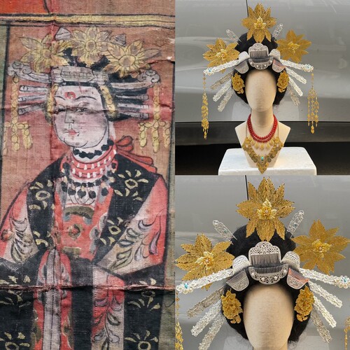 【霜翎阁】敦煌汉服壁画供养人复原全套装配饰品晚唐风｛三娘子｝