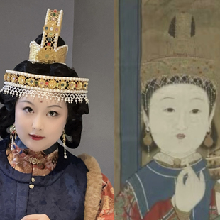 【霜翎阁】明仕女明制发冠抹额套装发簪子汉服配饰品耳坠｛云笺｝