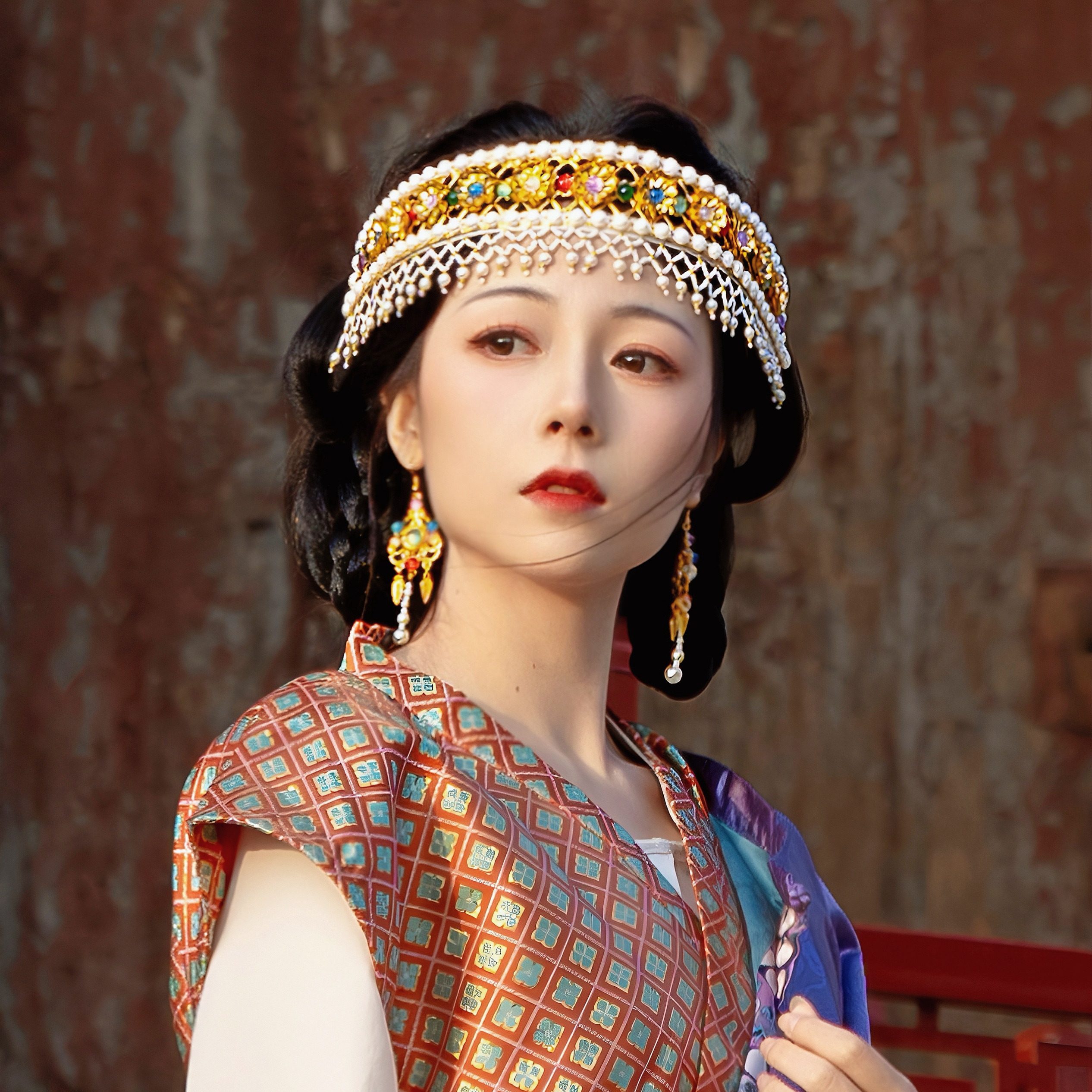 【霜翎阁】唐风抹额圆领袍发带汉服古风配饰品可爱织锦流苏多宝金